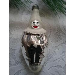 Oude antieke kerstbal figuur pierrot/clown kerstversiering
