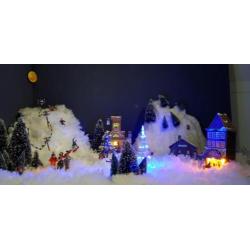 Compleet ski/ wintersport kerstdorp grotendeels lemax