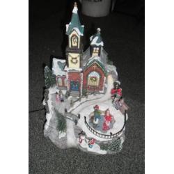 Kerst kerkje met verlichting en geluid(zie beschrijving)