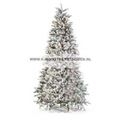 Besneeuwde Kunst kerstboom Flock incl warme LED verlichting