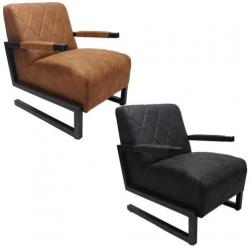 Industriële Strike fauteuil in cognac of zwart nu €299,95!