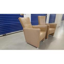 Leren top design fauteuils in nieuwstaat bezorgen mogelijk