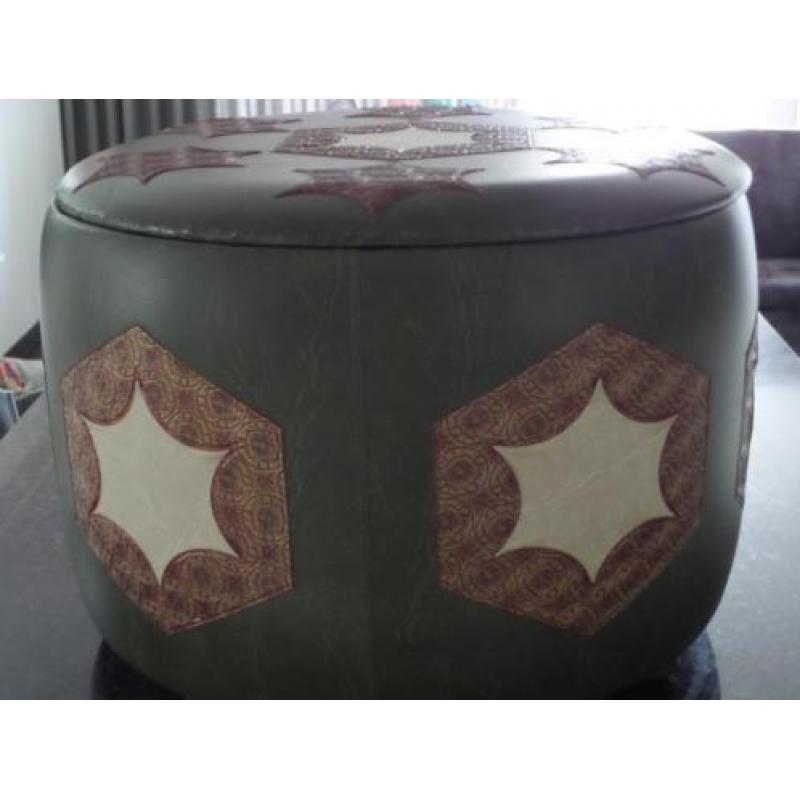 groene ronde retro poef