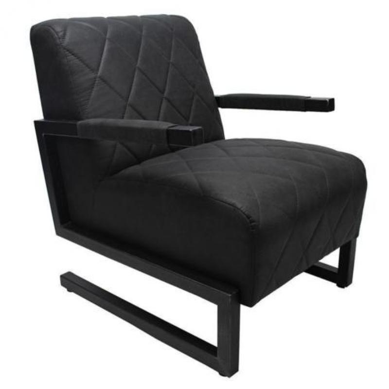 Industriële Strike fauteuil in cognac of zwart nu €299,95!