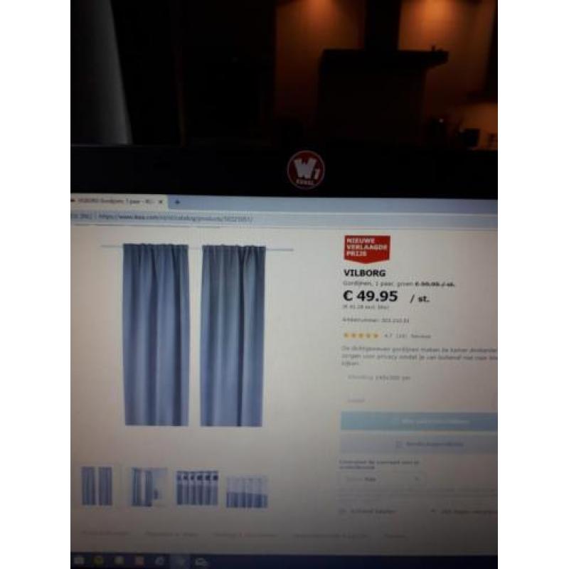Ikea Vilborg groene gordijnen. Nieuw in verpakking