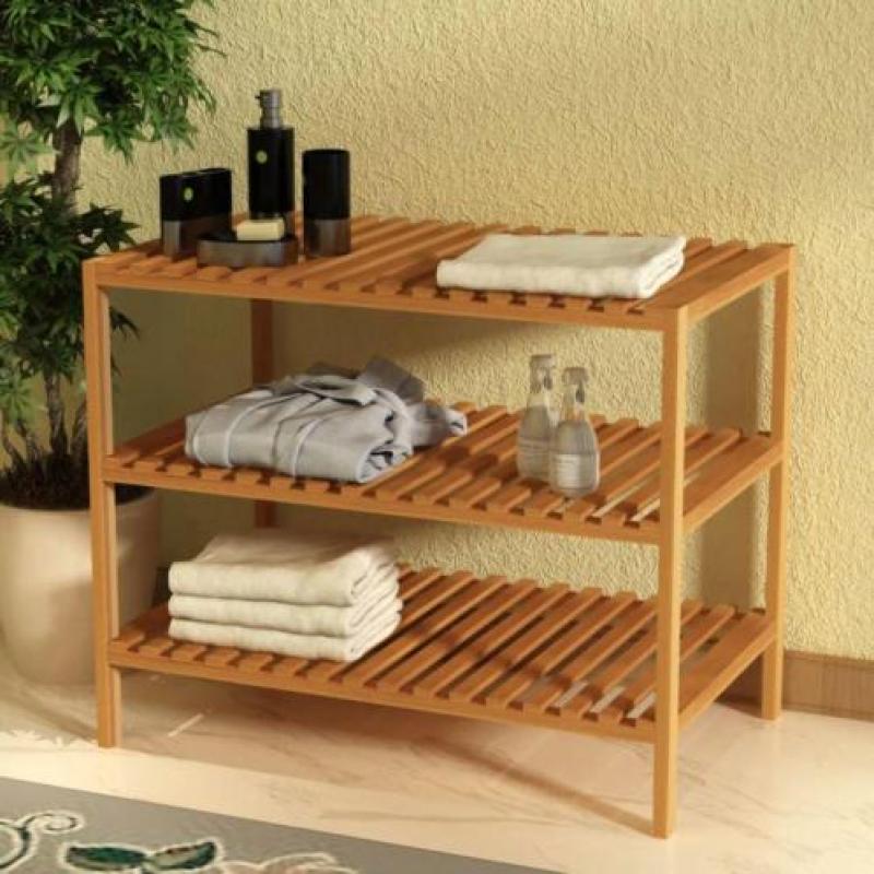 vidaXL Badkamerkast 65x40x55 cm massief walnoothout
