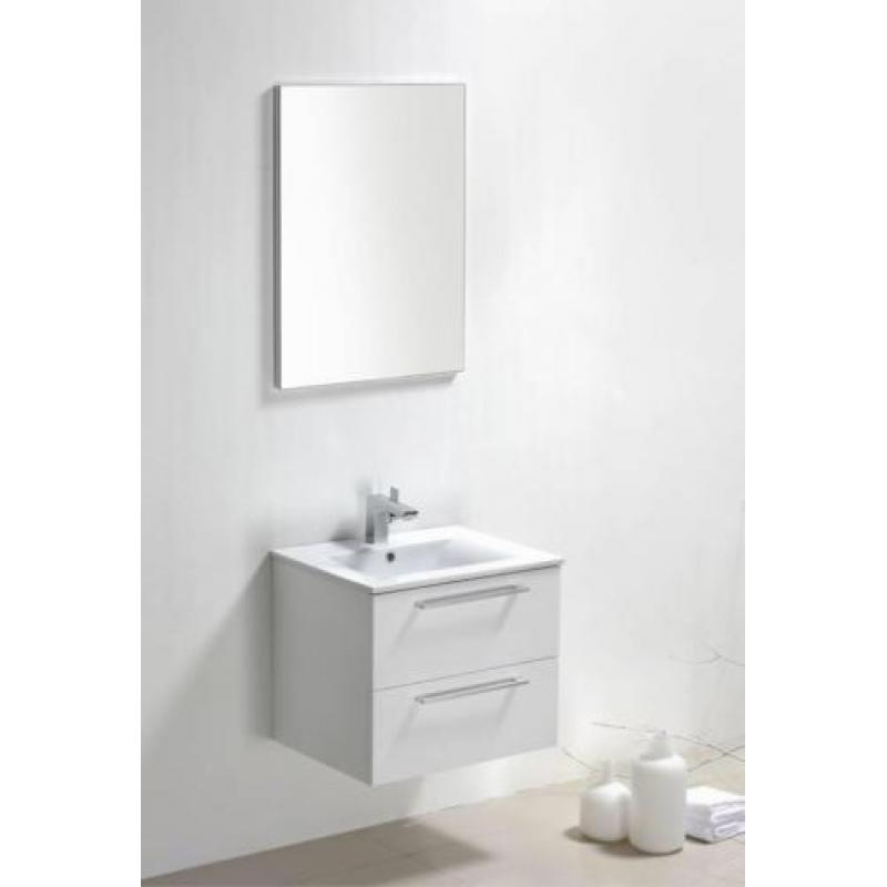 Badmeubel Roma 60 Cm Hoogglans Wit/Hoogglans Antraciet