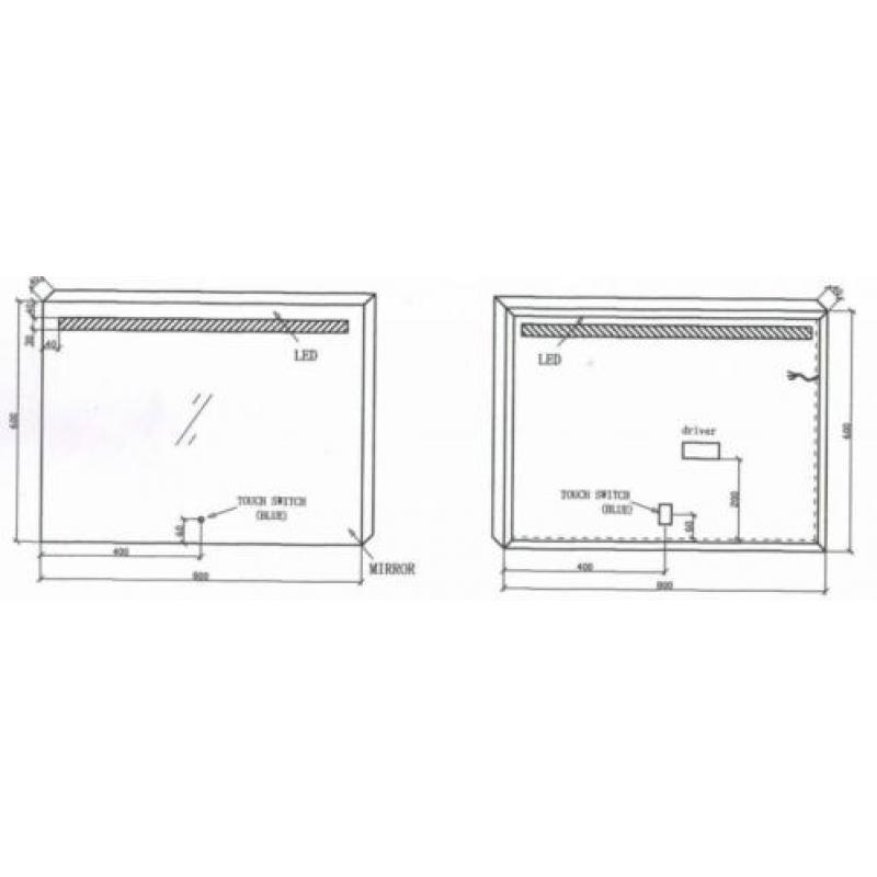 Miracle LED spiegel 80x60cm