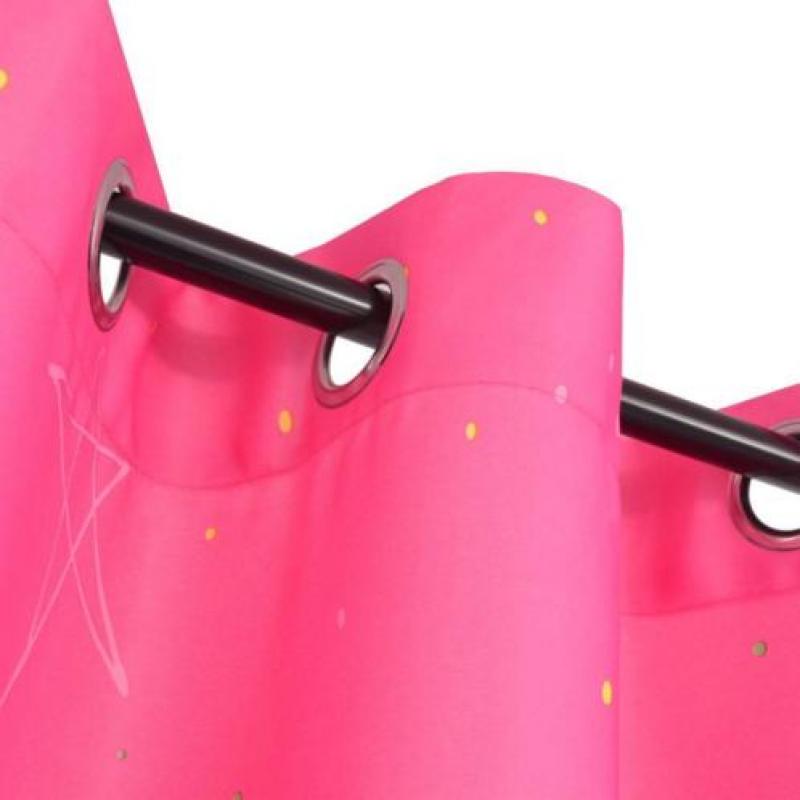 vidaXL Kindergordijnen verduisterend 140x240 cm roze 2 st