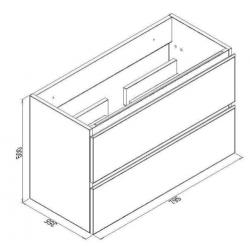 Badmeubel Set Extra Compact 60X36 Cm Zonder Wastafel Hoog...