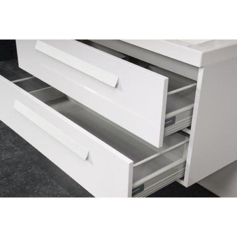 Saniclass Foggia badmeubelset 100cm 0 kraangaten Black wood