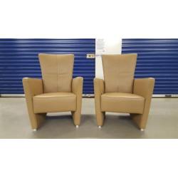 Leren top design fauteuils in nieuwstaat bezorgen mogelijk