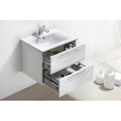 Badmeubel Roma 60 Cm Hoogglans Wit/Hoogglans Antraciet