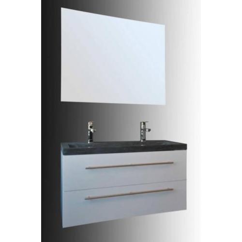 Badmeubel Compact 100 Cm Stone (Hoogglans Wit Of Antraciet)