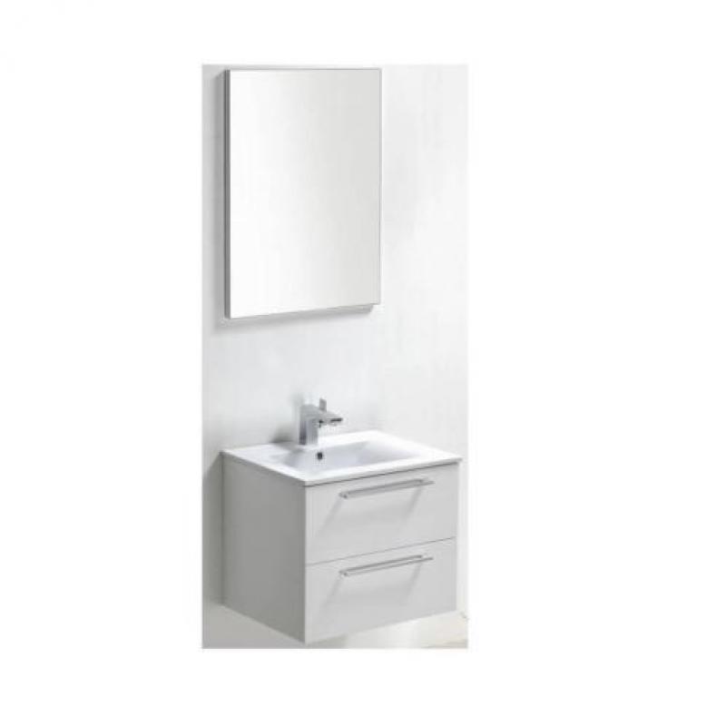 Badmeubel Roma 60 Cm Hoogglans Wit/Hoogglans Antraciet