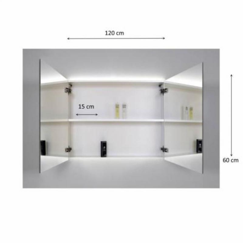 Spiegelkast Sanicare Qlassics Ambiance 120 cm 2 Deuren Zi...