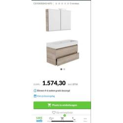 Primabad coast 100 cm met dubbele wasbak nieuw in de doos