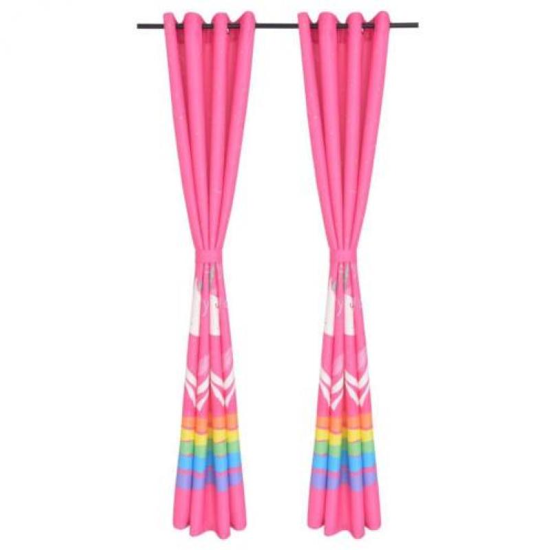 vidaXL Kindergordijnen verduisterend 140x240 cm roze 2 st