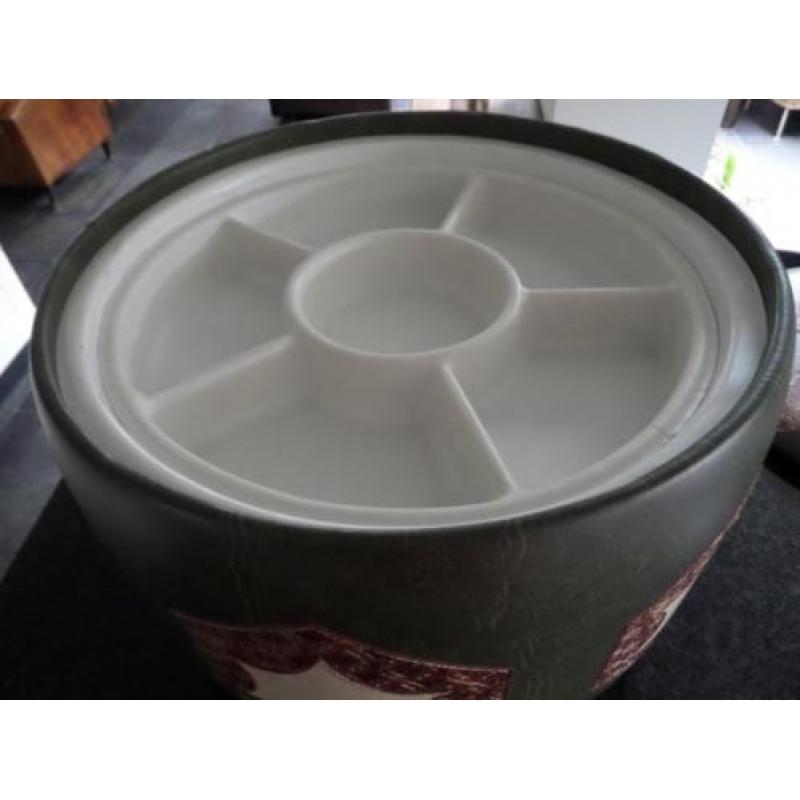 groene ronde retro poef