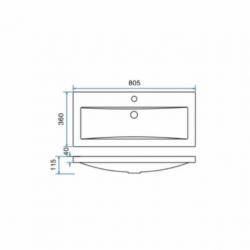 Badmeubel Set Extra Compact 80X36 Cm Hoogglans Grijs