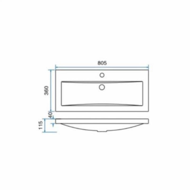 Badmeubel Set Extra Compact 80X36 Cm Hoogglans Grijs
