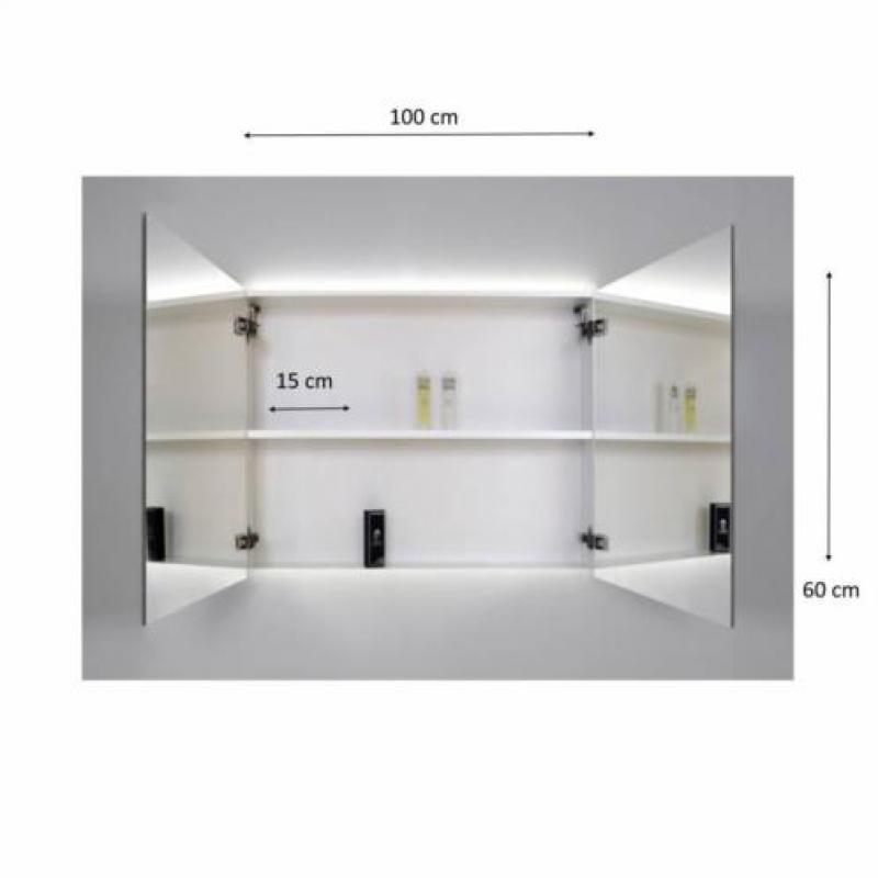 Spiegelkast Sanicare Qlassics Ambiance 100 cm 2 Deuren An...