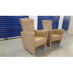 Leren top design fauteuils in nieuwstaat bezorgen mogelijk