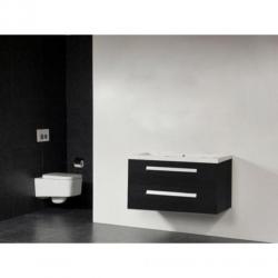 Saniclass Foggia badmeubelset 100cm 0 kraangaten Black wood
