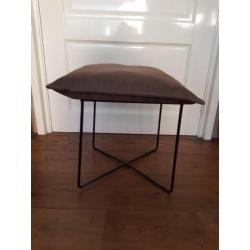 Nieuw leren krukjes 2 stuks, 42x42 en 40x60 35 cm hoog