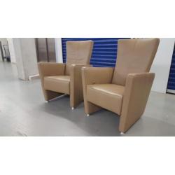 Leren top design fauteuils in nieuwstaat bezorgen mogelijk