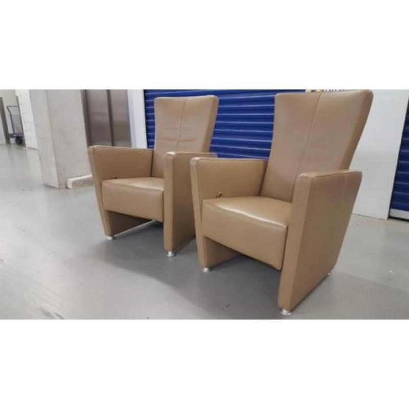Leren top design fauteuils in nieuwstaat bezorgen mogelijk